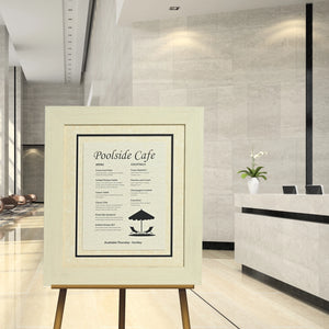 Coconut White Distressed Directional Signage Front Loading Frame