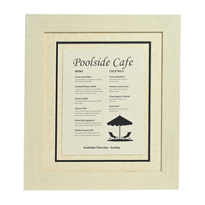 Coconut White Distressed Directional Signage Front Loading Frame