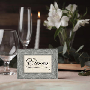 Driftwood Wooden Table Number Frame - Grey