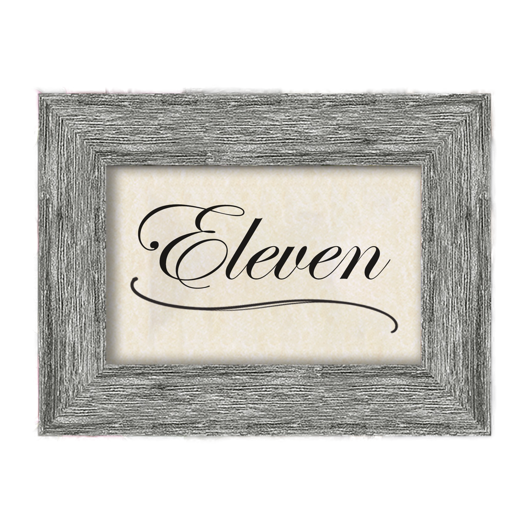 Driftwood Wooden Table Number Frame - Grey