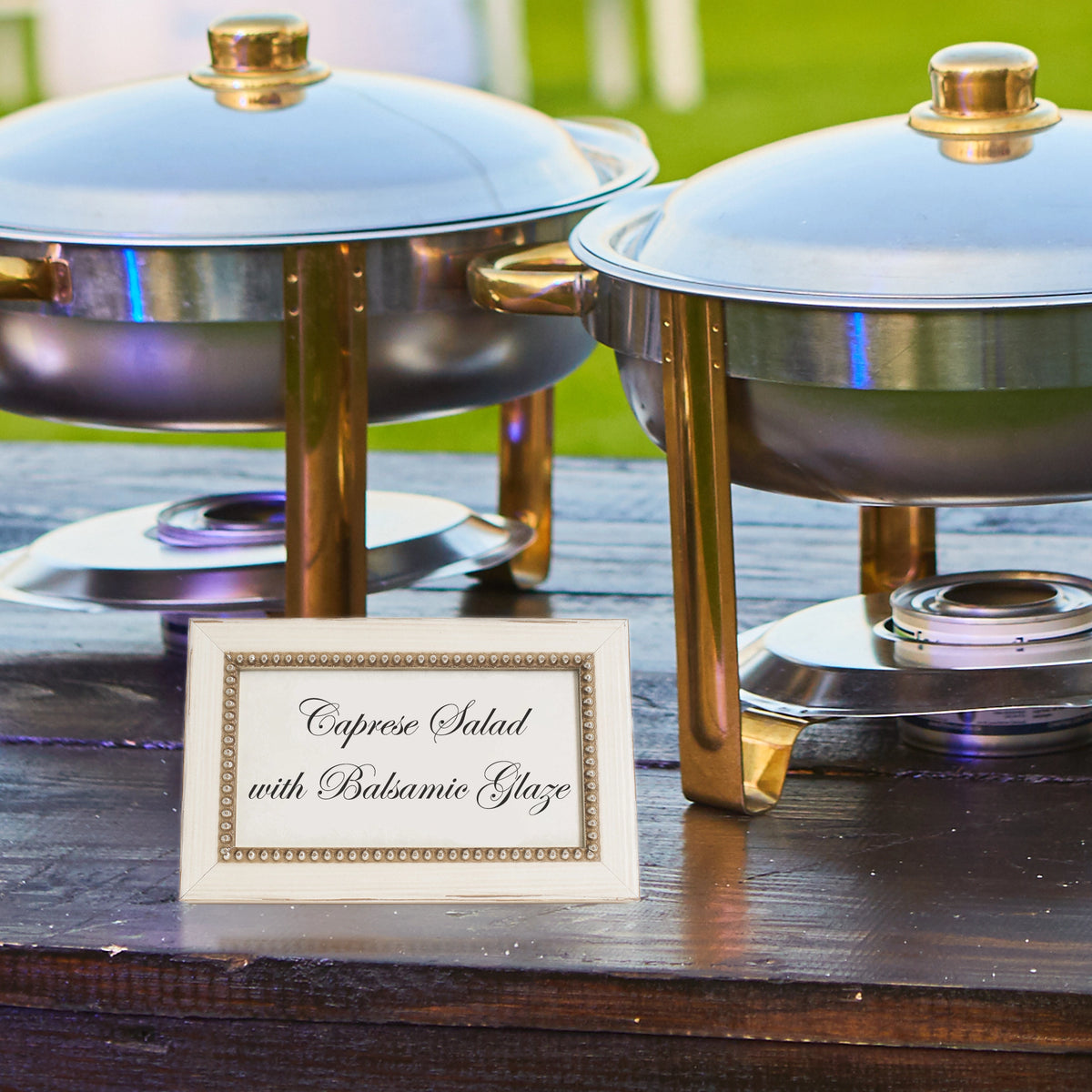 Versailles Beaded Wooden Buffet Sign Frame - Cream