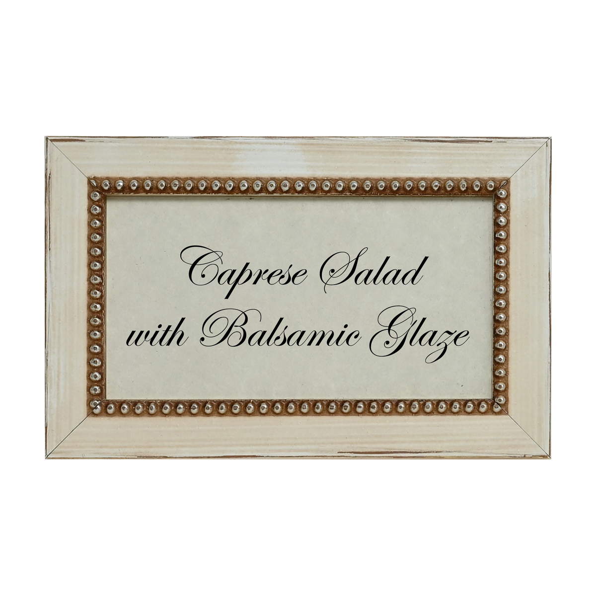 Versailles Beaded Wooden Buffet Sign Frame - Cream