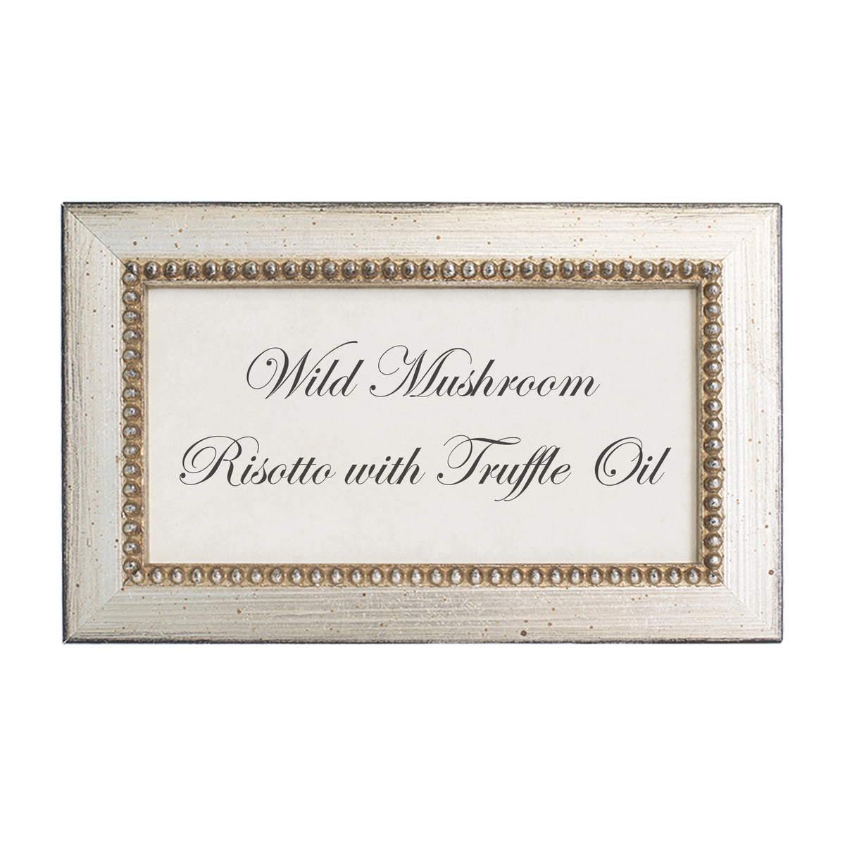 Versailles Beaded Wooden Buffet Sign Frame - Silver