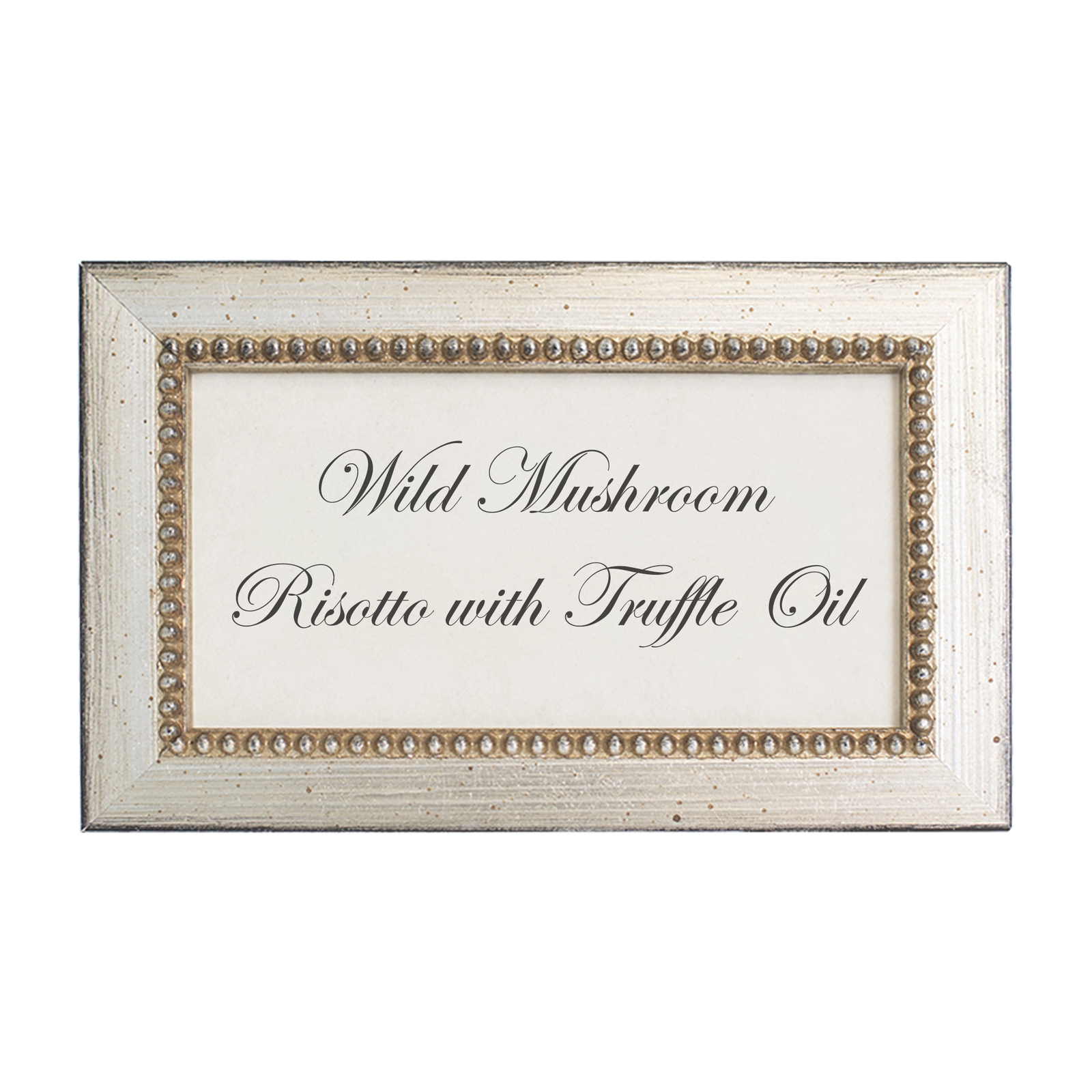 Versailles Beaded Wooden Buffet Sign Frame - Silver