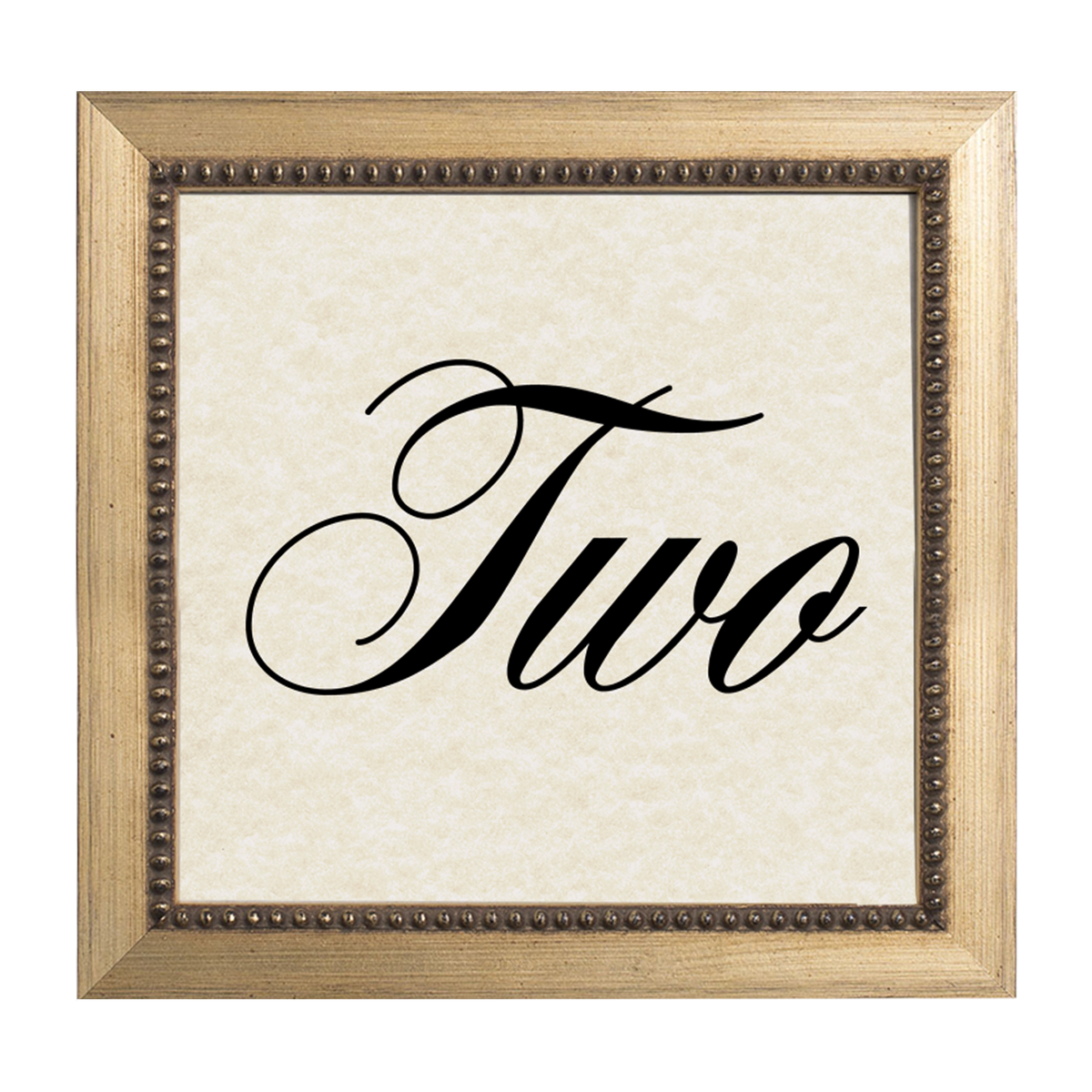 Versailles Beaded Wooden Table Number Frame - Gold