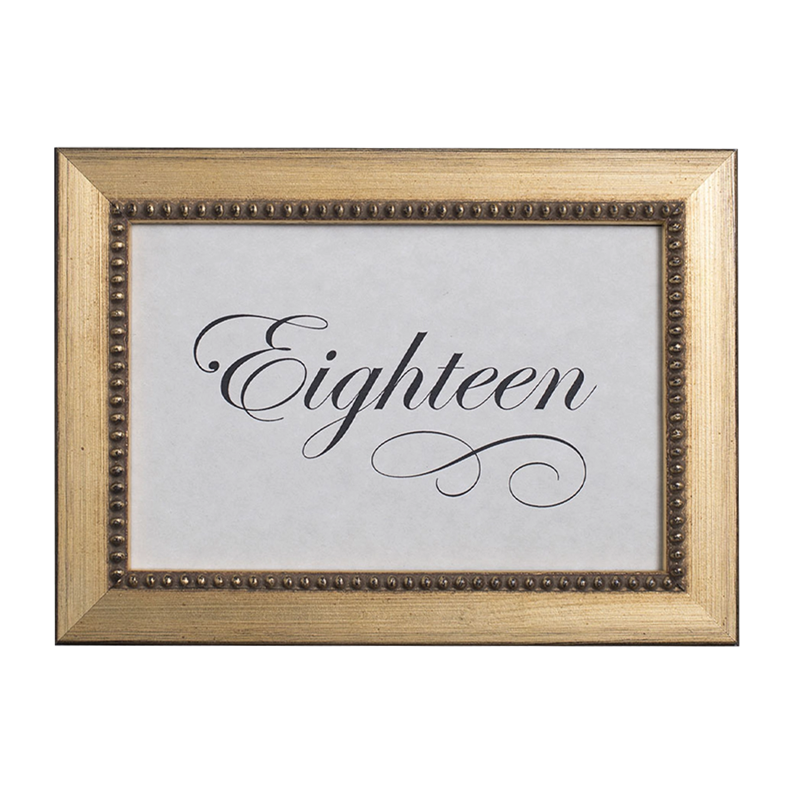 Versailles Beaded Wooden Table Number Frame - Gold
