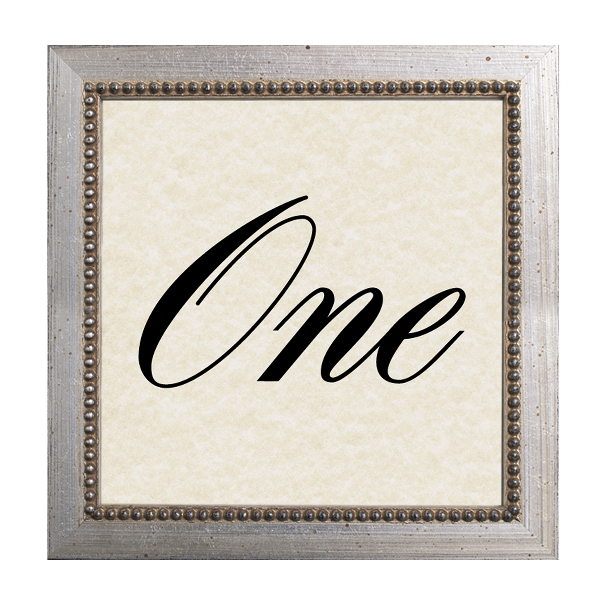 Versailles Beaded Wooden Table Number Frame - Silver