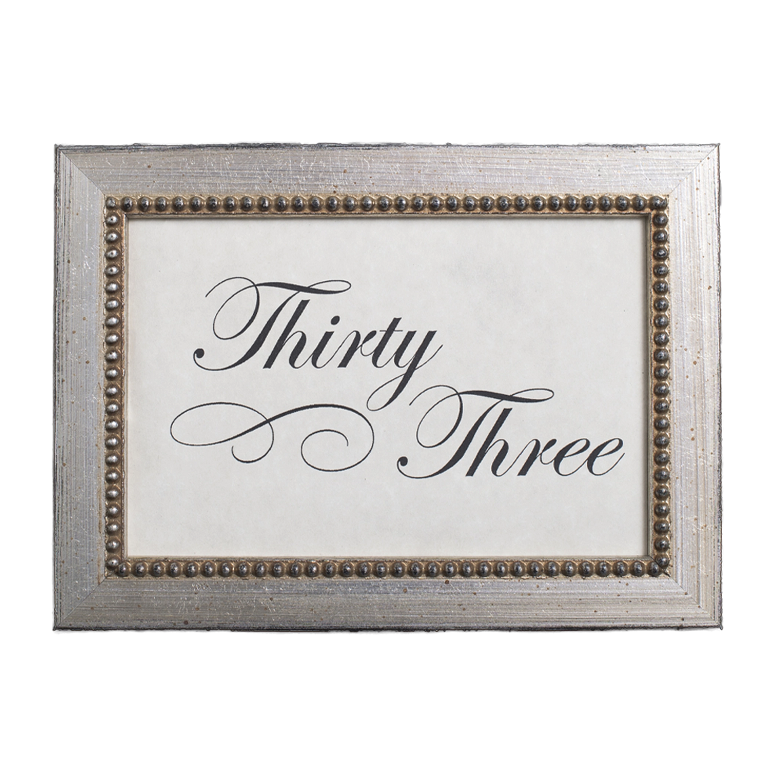 Versailles Beaded Wooden Table Number Frame - Silver
