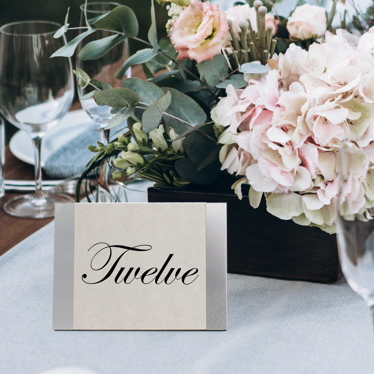 Eclipse Brushed Silver Table Number Frame