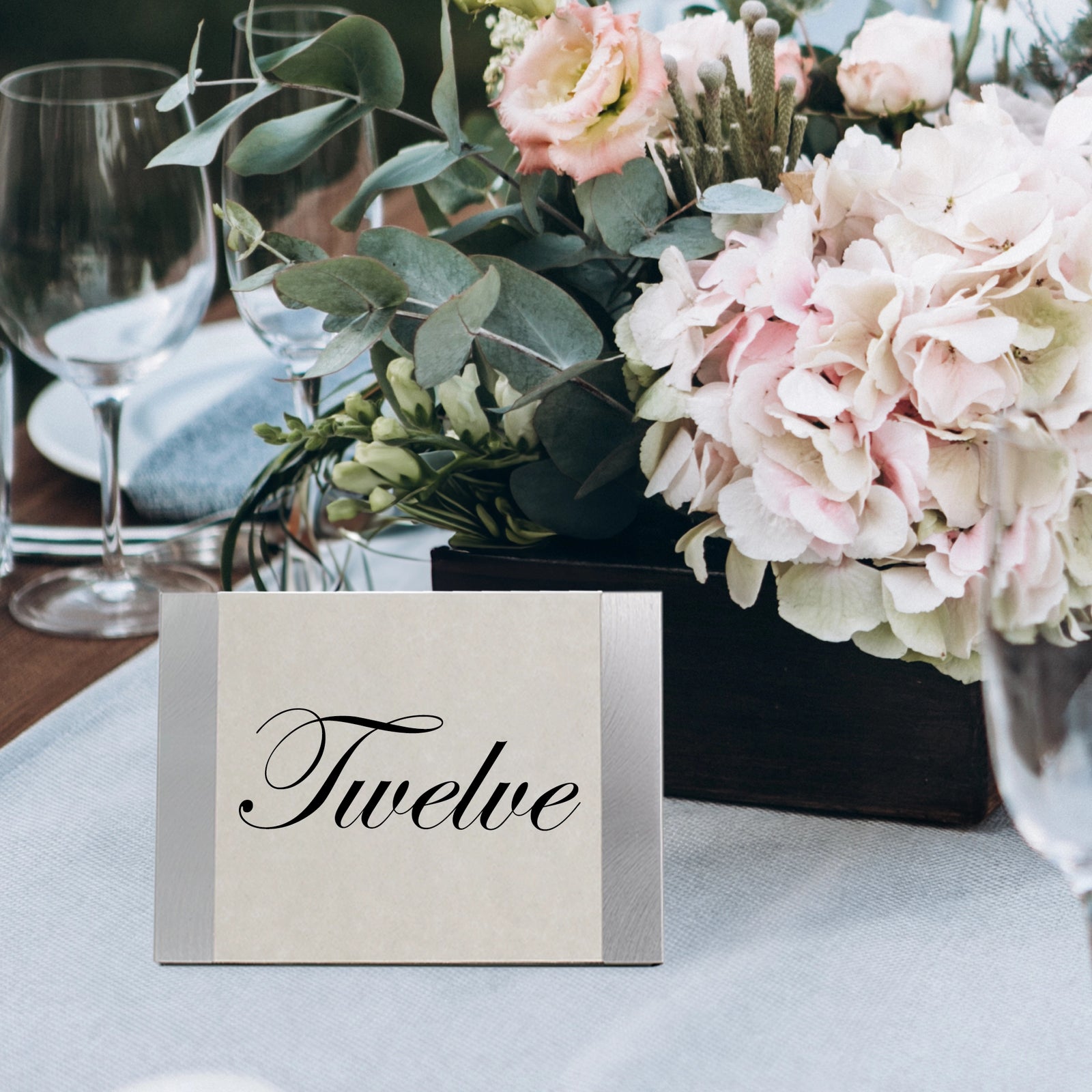 Eclipse Brushed Silver Table Number Frame