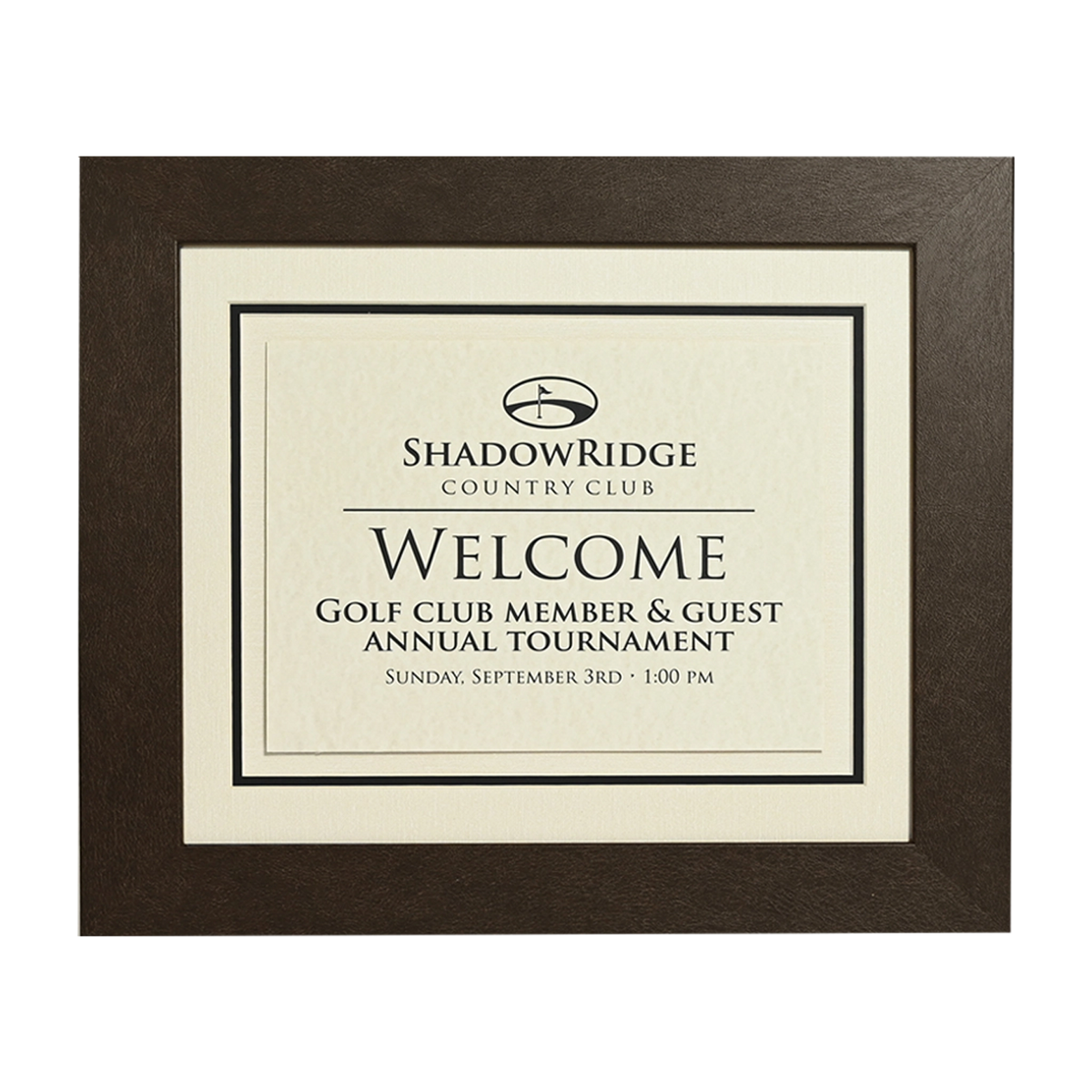 Buckingham Leather Directional Signage Front Loading Frame