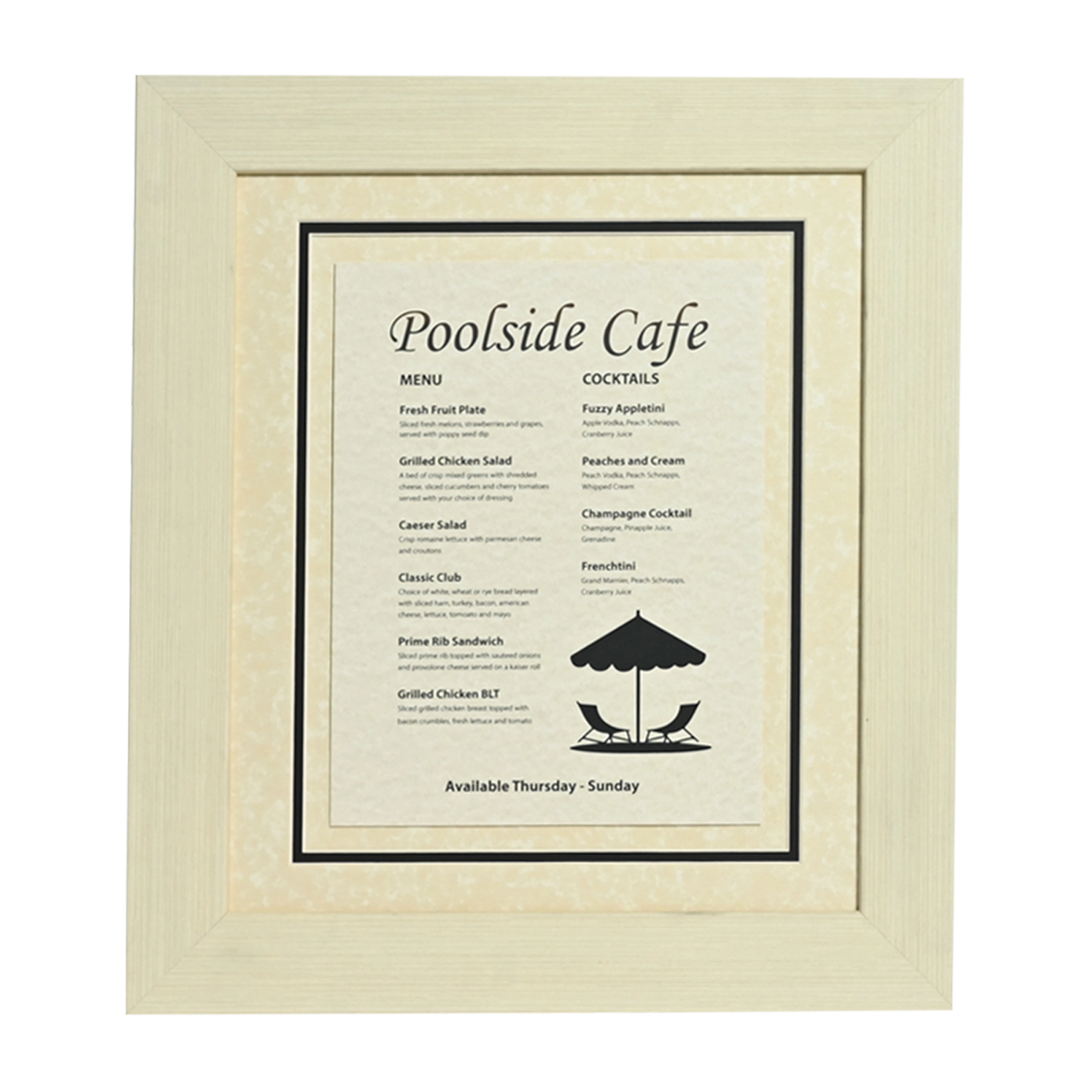 Coconut White Distressed Directional Signage Front Loading Frame