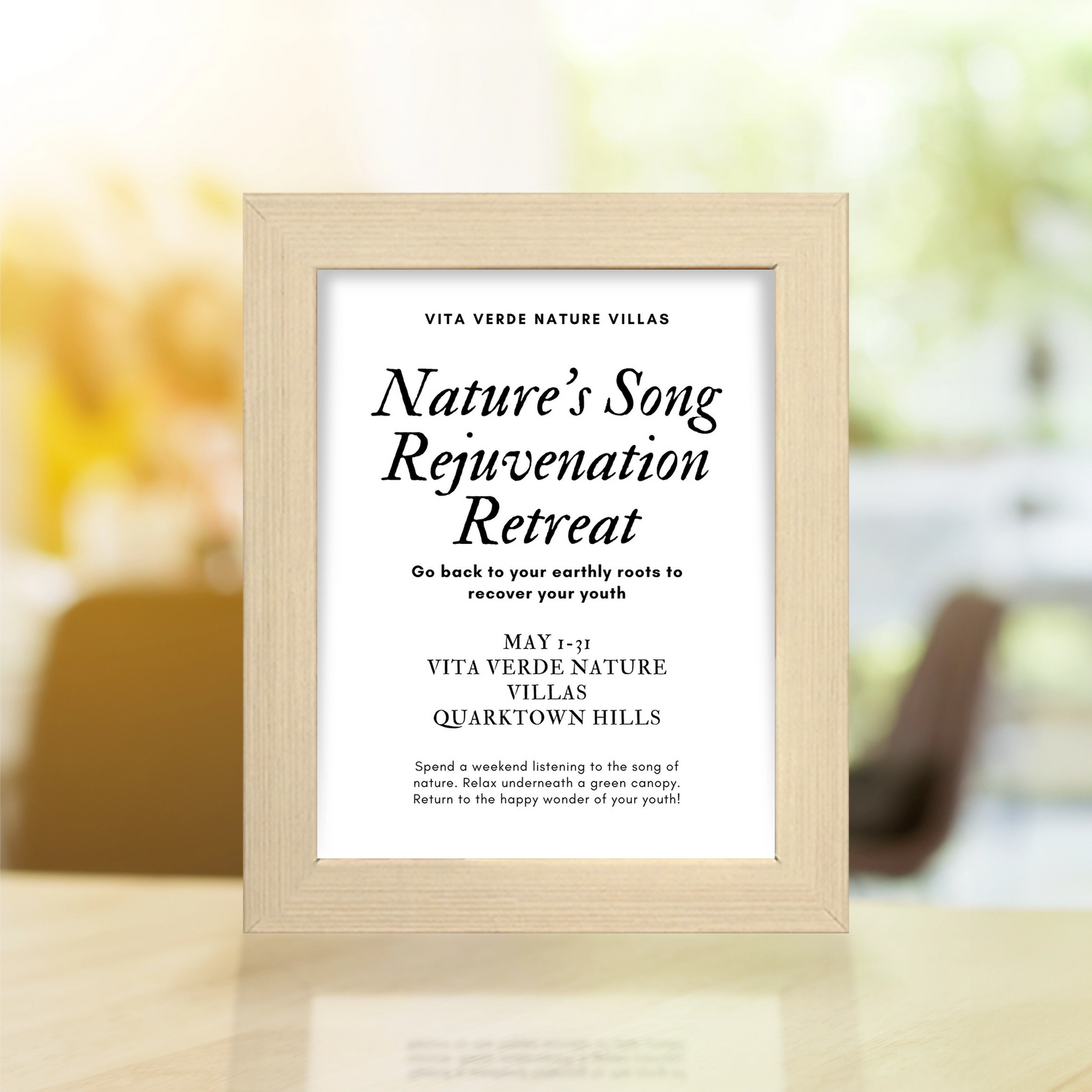 Coconut White Information Frame