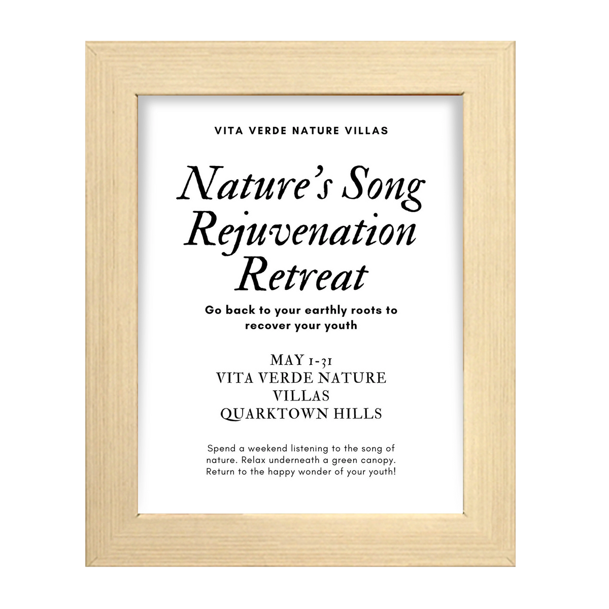 Coconut White Information Frame