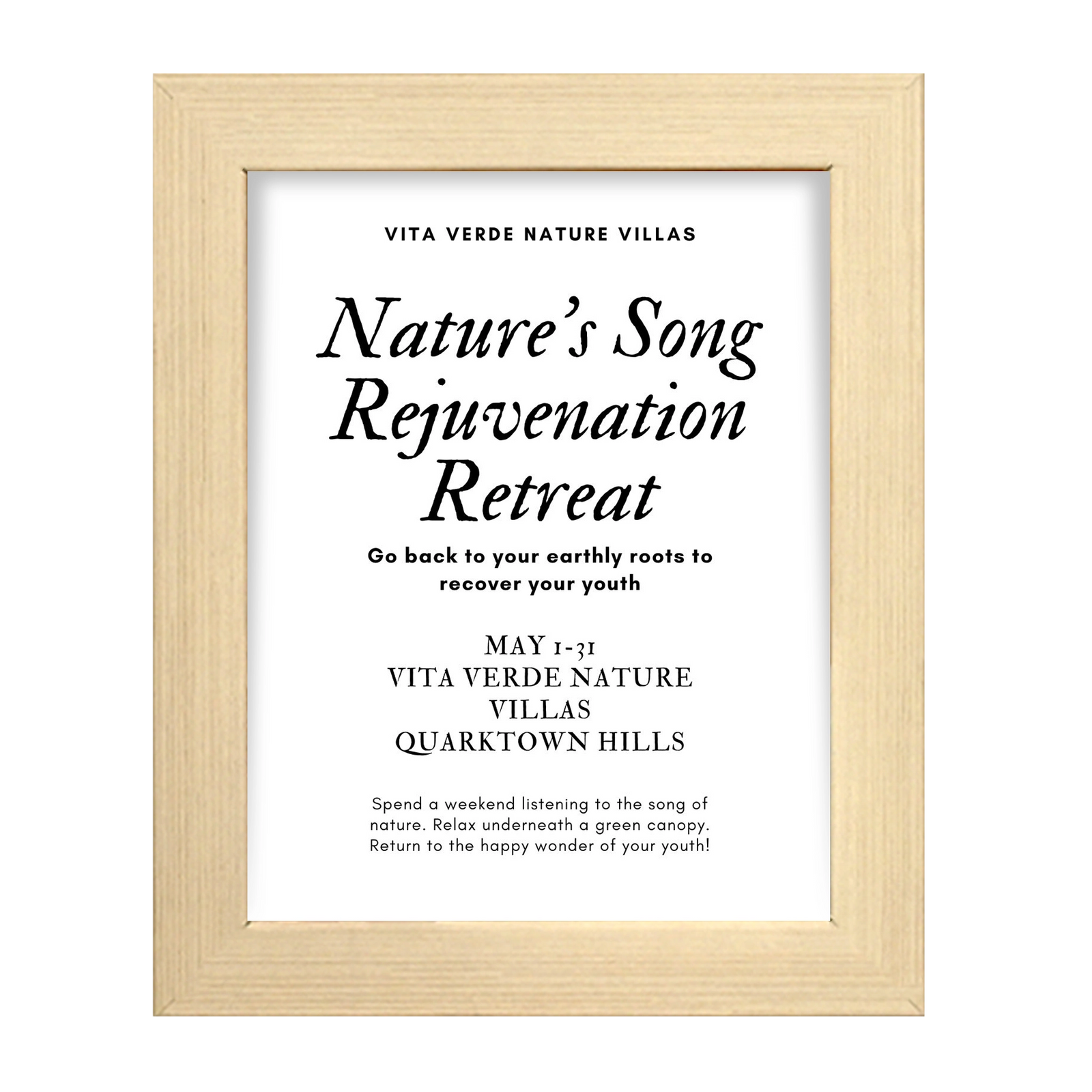 Coconut White Information Frame