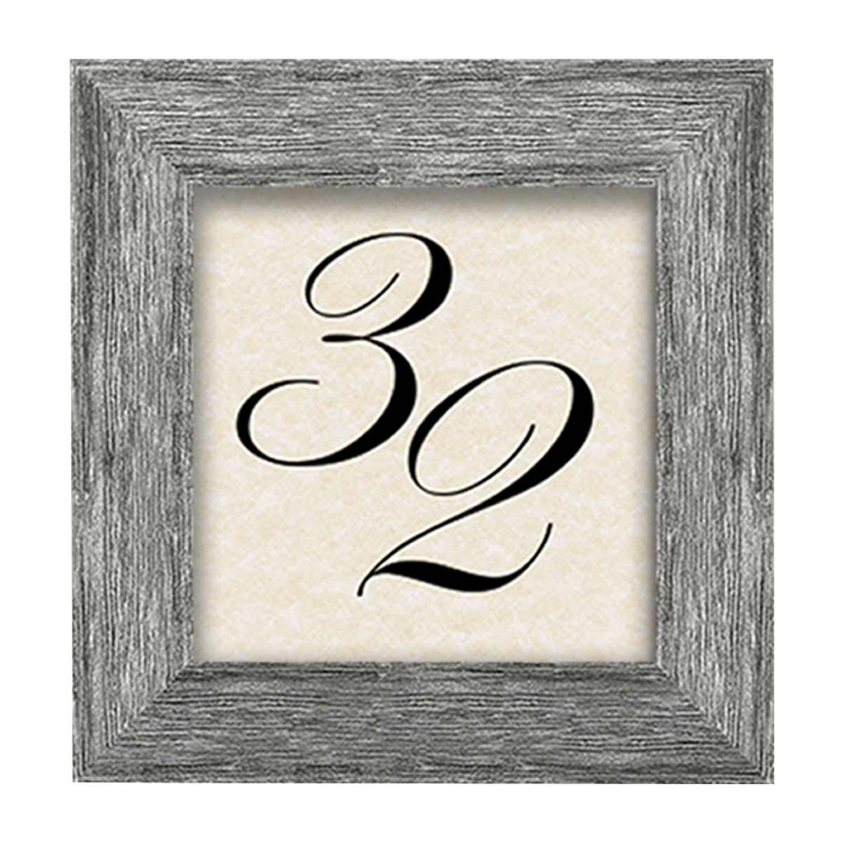 Driftwood Wooden Table Number Frame - Grey