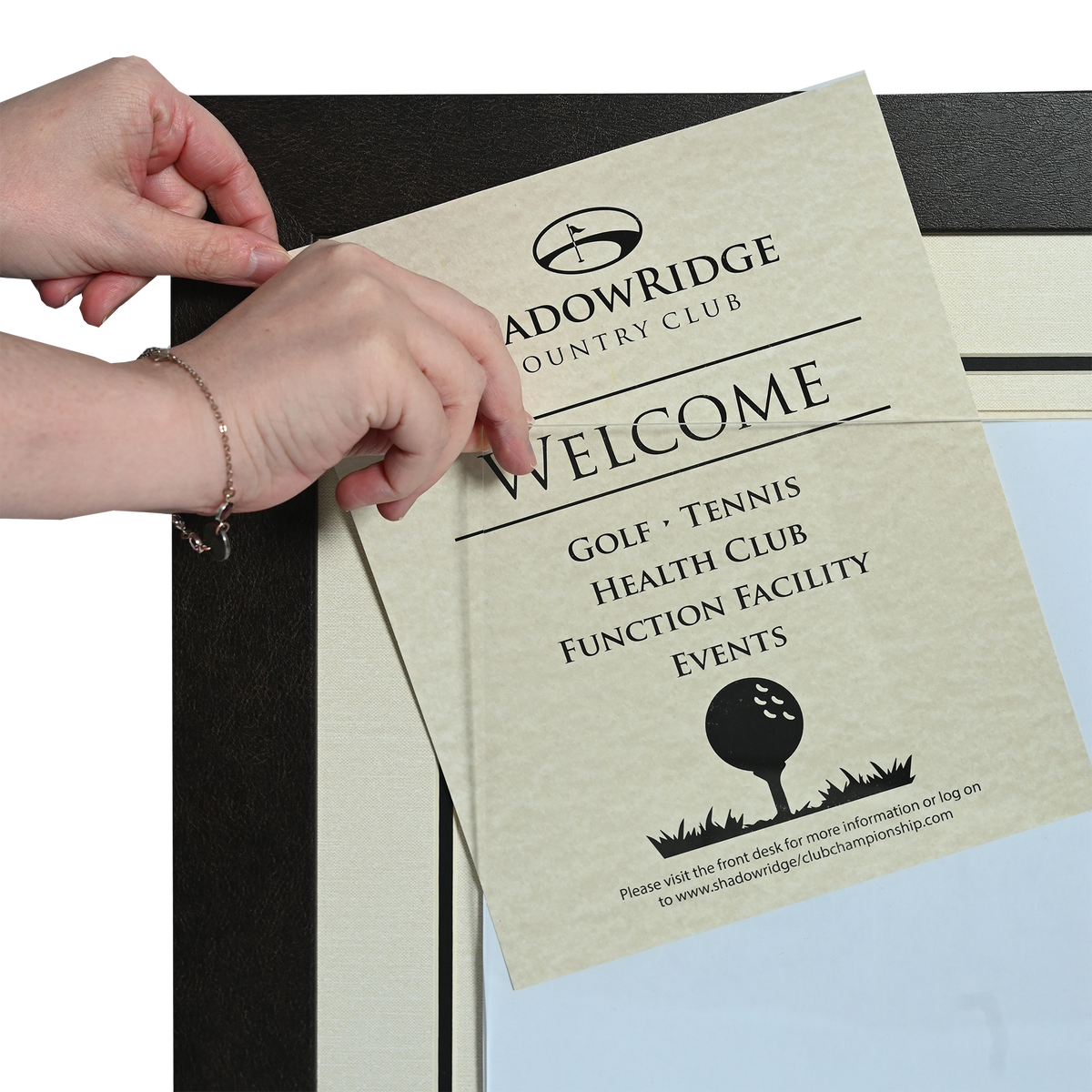 Milano Silver Directional Signage Front Loading Frame