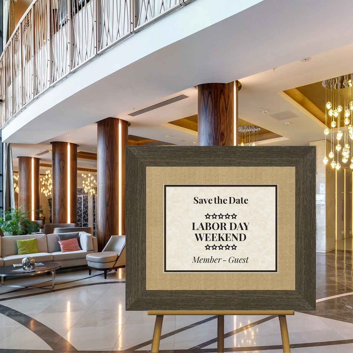 Grand Bay Mahogany Directional Sign Rear Loading Frame