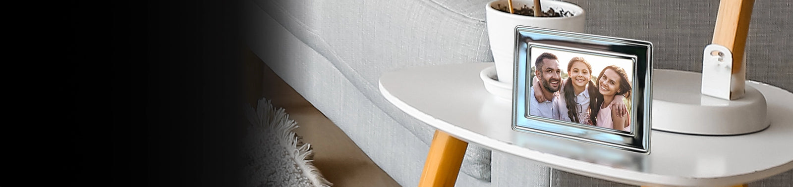 A Kensington Silver Small Frame on Coffee Table