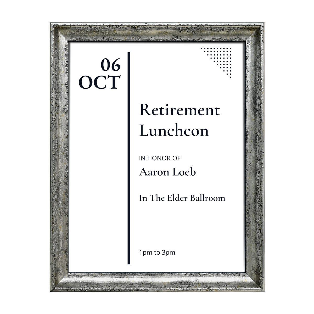 Mozart Collection Information Frame - Silver