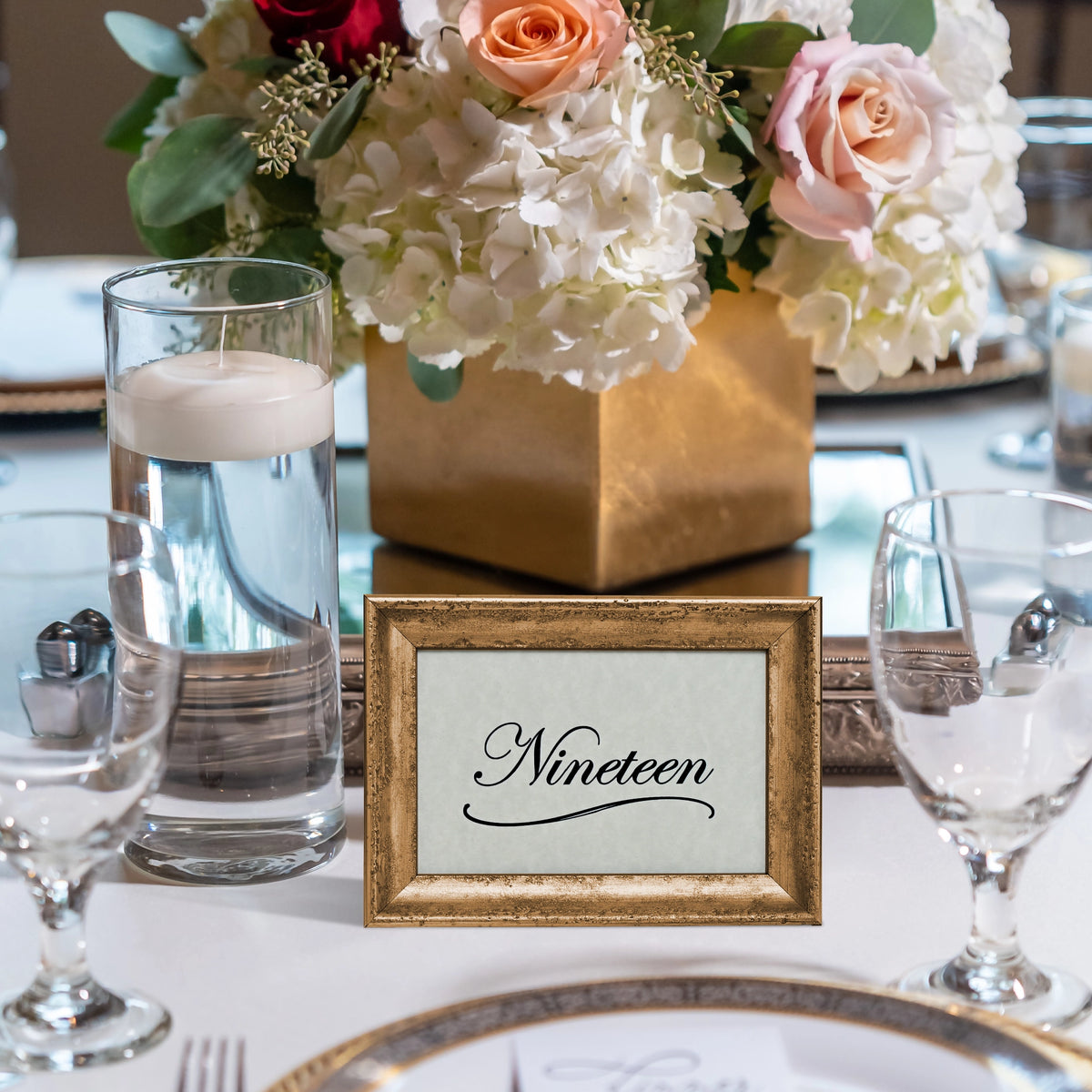 Mozart Collection Table Number Frame - Gold