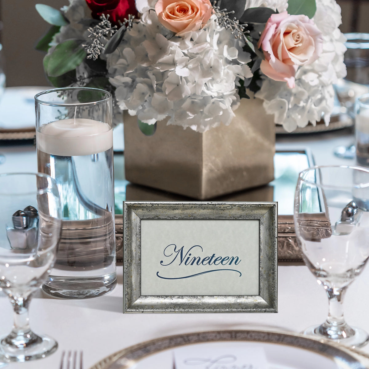 Mozart Collection Table Number Frame - Silver