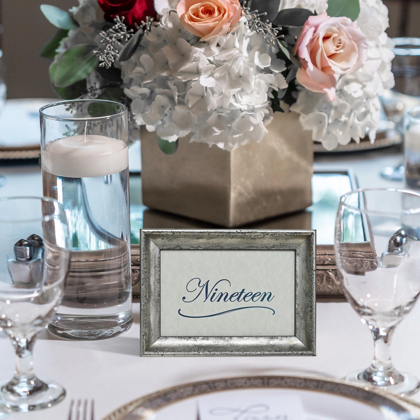 Mozart Collection Table Number Frame - Silver