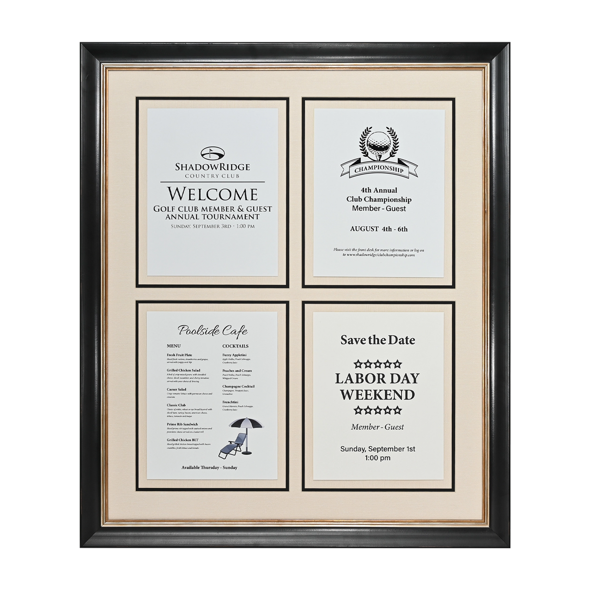 Pavilion Collection Directional Signage Front Loading Frame - Black