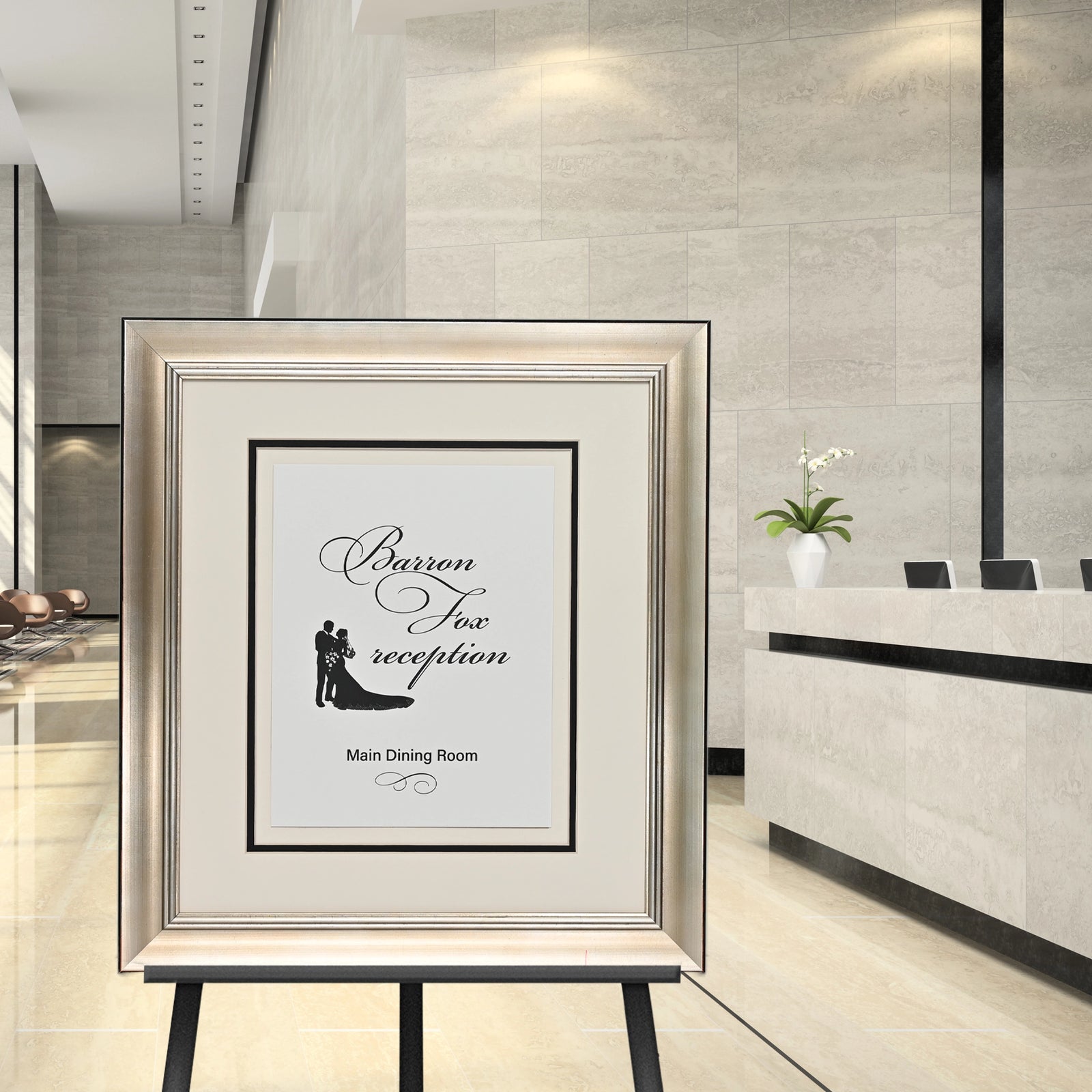 Pavilion Collection Directional Signage Front Loading Frame - Silver