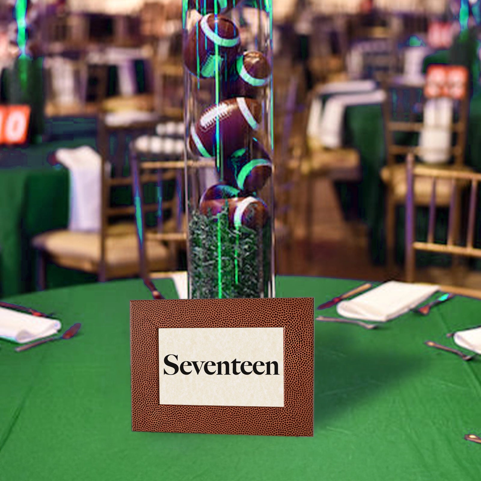 Pigskin Wooden Table Number Frame