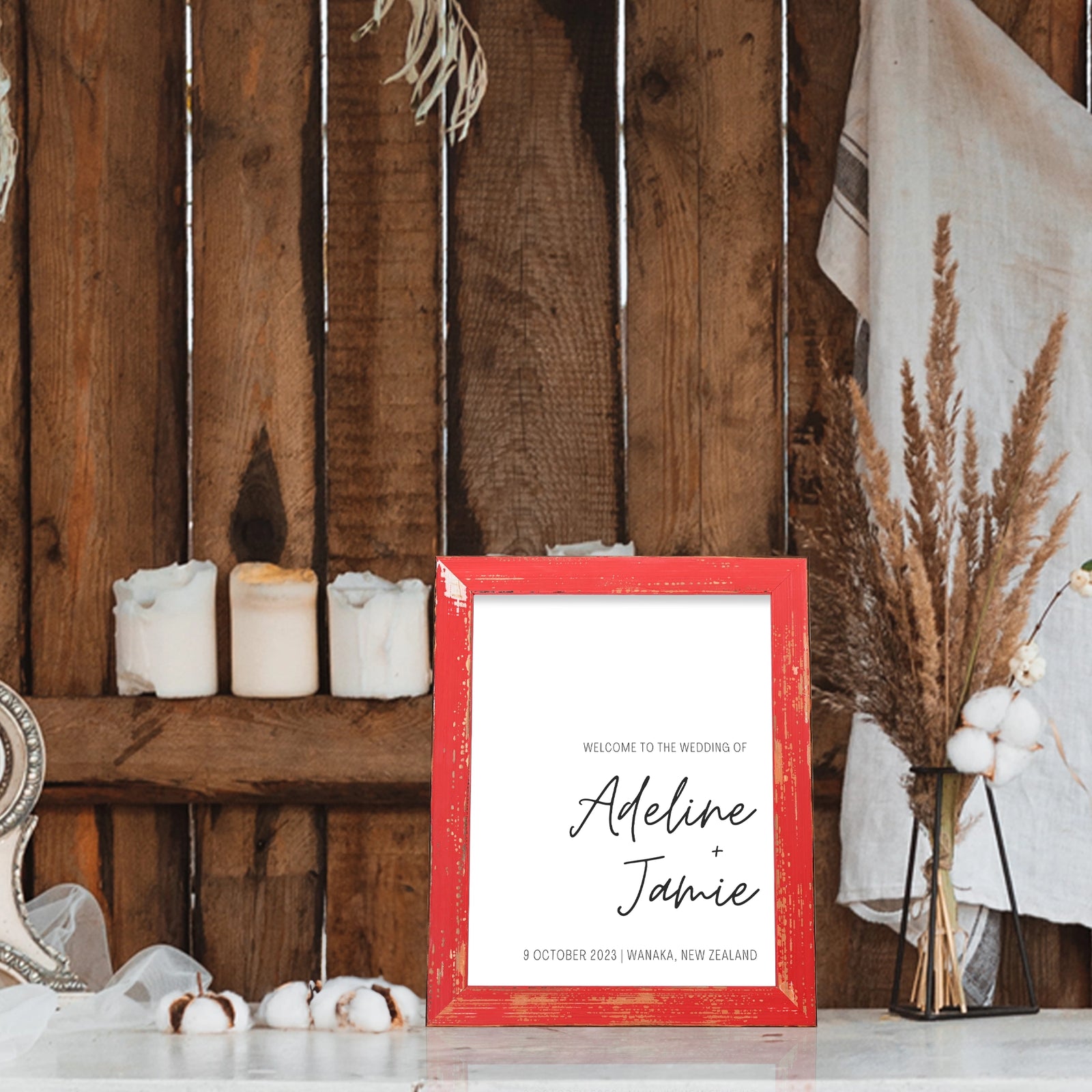 Saddle Ranch Information Frame - Sunset Red