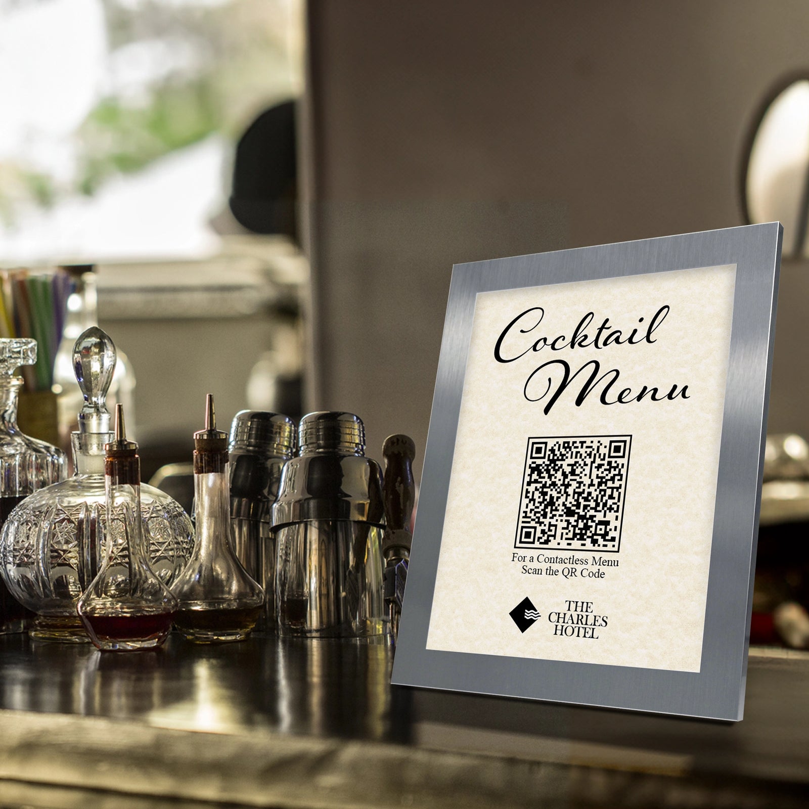 Streamline Brushed Silver Information Frame