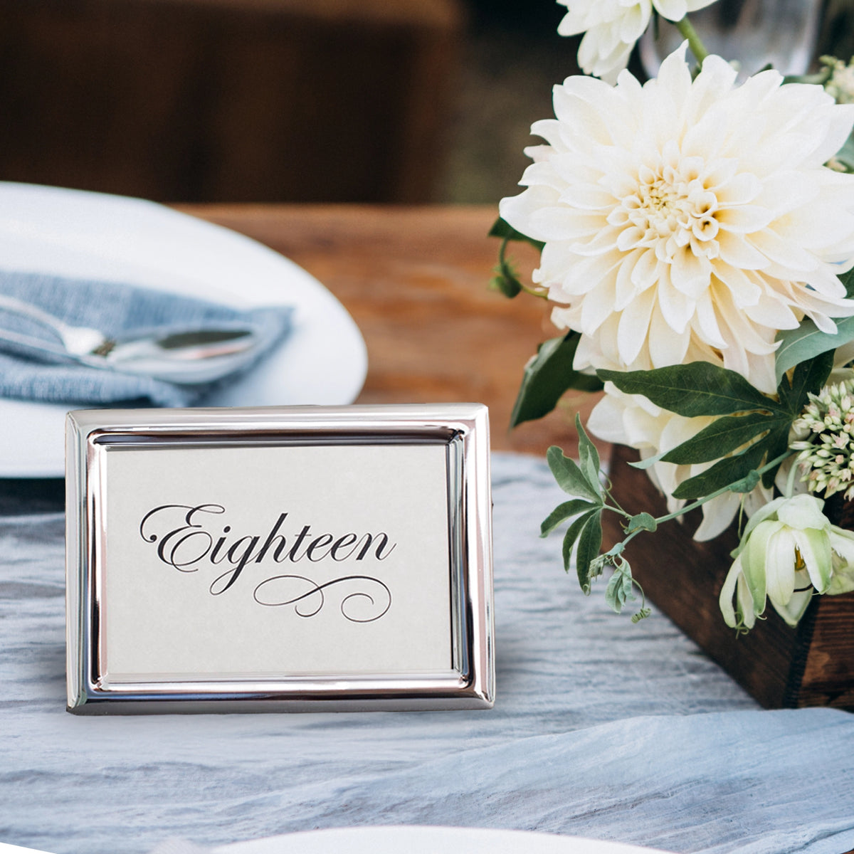 Tudor Polished Silver Table Number Frame