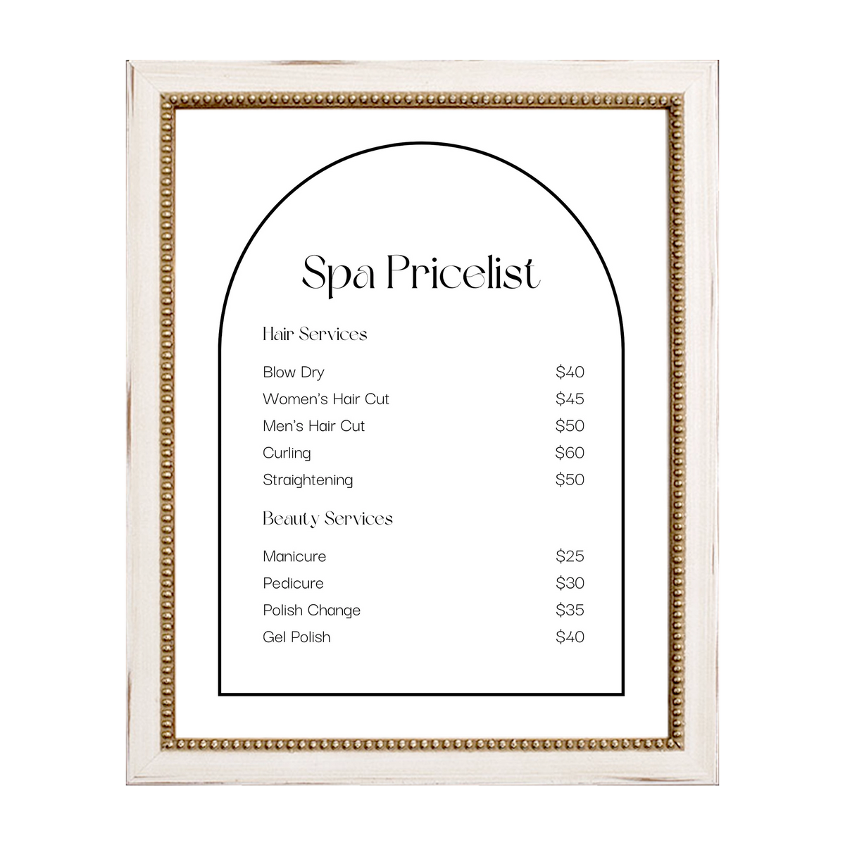 Versailles Beaded Wooden Information Frame - Cream