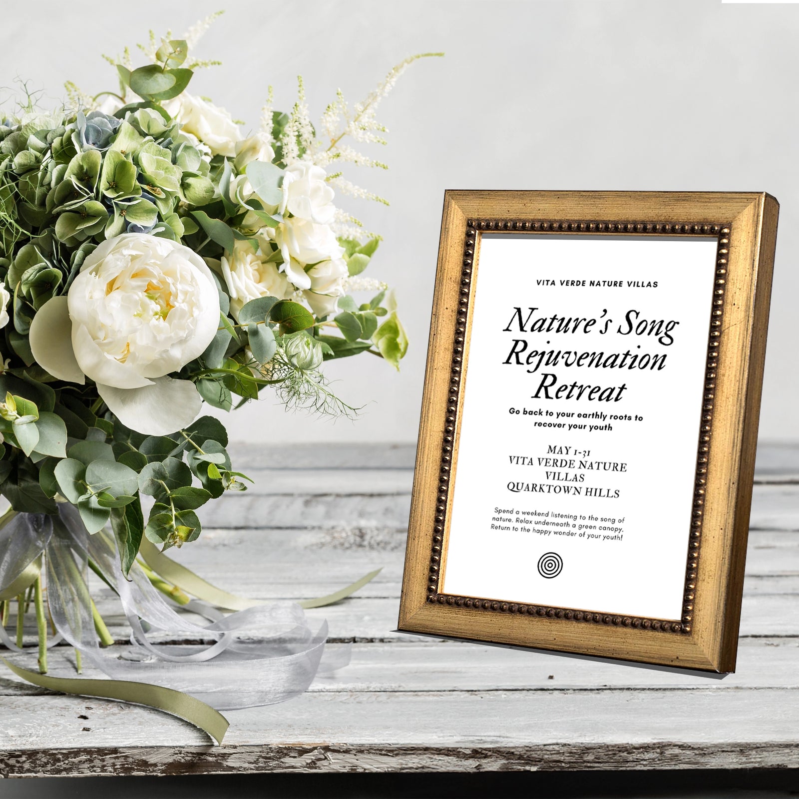 Versailles Beaded Wooden Information Frame - Gold