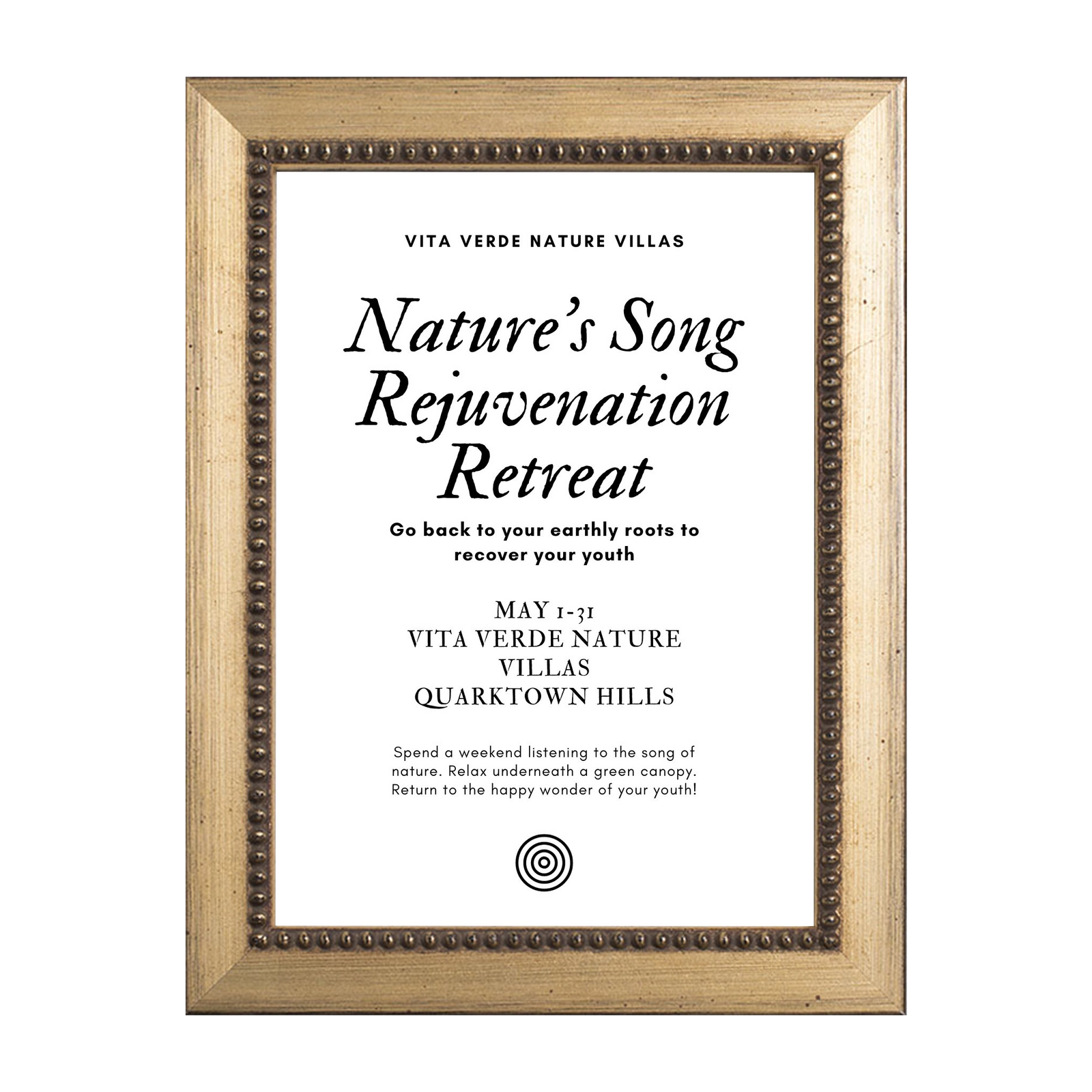 Versailles Beaded Wooden Information Frame - Gold