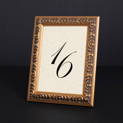 Vienna Ornate Wooden Table Number Frame - Gold