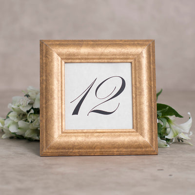 Sculptured Collection Wooden Table Number Frame - Gold