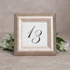 Sculptured Collection Wooden Table Number Frame - Silver
