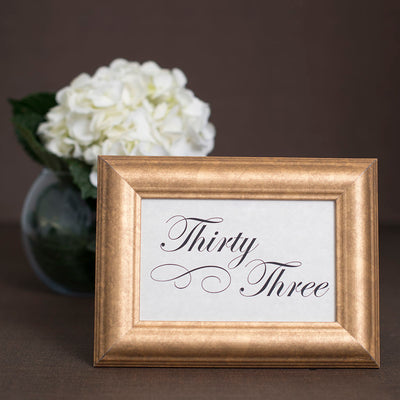 Sculptured Collection Wooden Table Number Frame - Gold