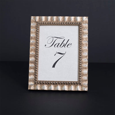 Tuscan Ornate Wooden Table Number Frame - Silver