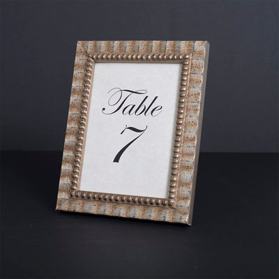Tuscan Ornate Wooden Table Number Frame - Silver