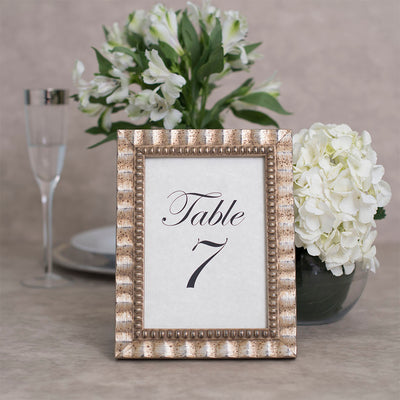 Tuscan Ornate Wooden Table Number Frame - Silver