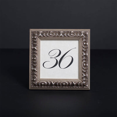 Vienna Ornate Wooden Table Number Frame - Silver